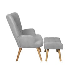 Afton Rubberwood Armchair with Ottoman